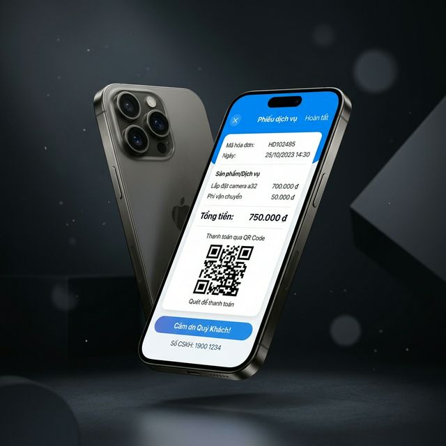 Mẫu phiếu thu dịch vụ QR và liên kết Zalo OA